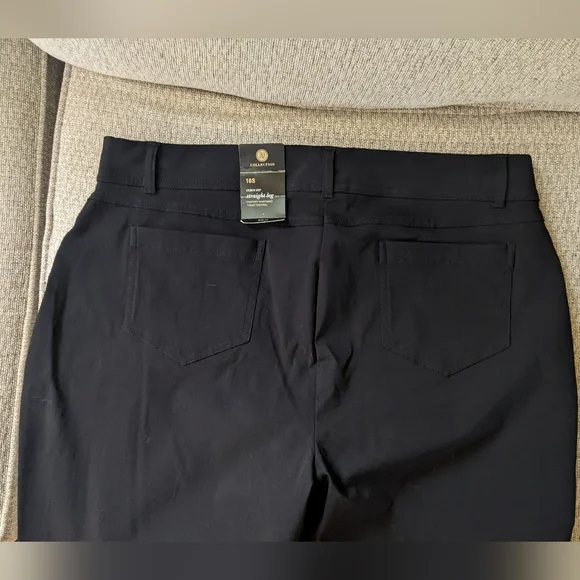 Black Curvy Fit Straight Leg Pants Women's 18 JM Collections New - Picture 13 of 14